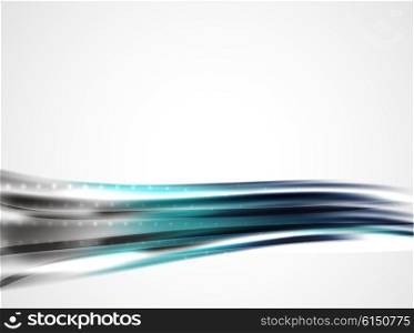 Shiny metallic wave curtain. Abstract background, vector