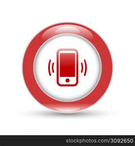 shiny mobile phone icon with round button. mobile phone icon