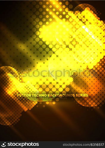 Shiny neon glowing circles, dot particles structure. Shiny neon glowing circles, dot particles structure. Vector digital technology abstract background, backdrop for techno presentation or web banner template