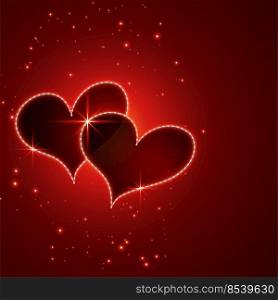shiny red valentines day hearts background
