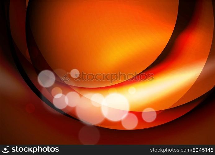 Shiny silk wave template, color satin with effects, vector abstract background. Shiny orange silk wave template, color satin with effects, vector abstract background