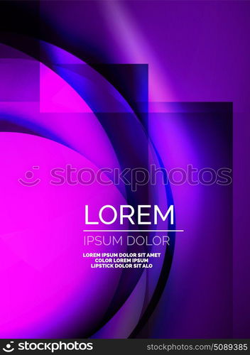 Shiny silk wave template, color satin with effects, vector abstract background. Shiny purple silk wave template, color satin with effects, vector abstract background