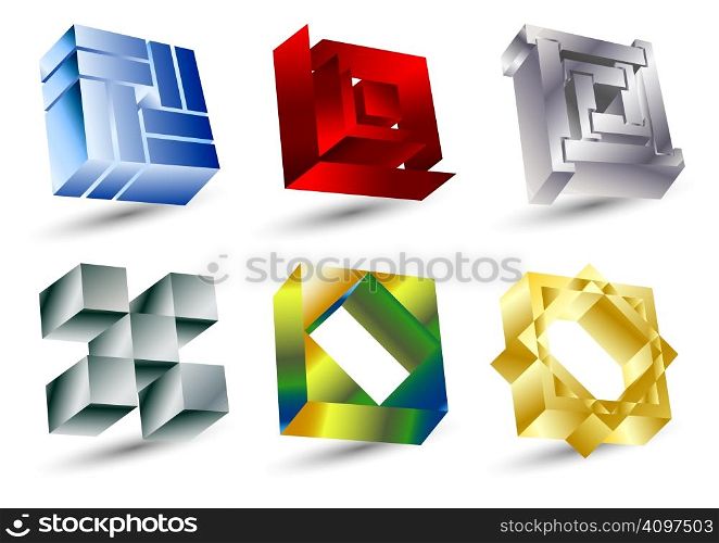 Shiny square icons, vector illustration