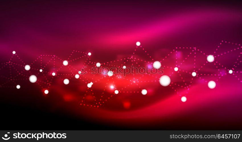 Shiny stars, neon glowing digital connected light dots. Shiny stars, neon glowing digital connected light dots. Vector technology abstract background