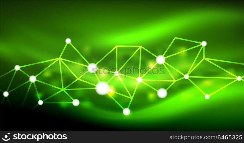 Shiny stars, neon glowing digital connected light dots. Shiny stars, neon glowing digital connected light dots. Vector technology abstract background