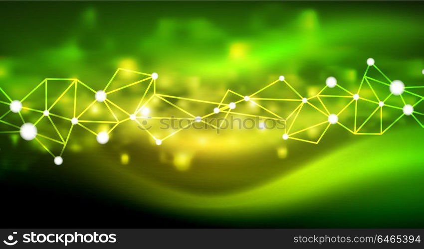 Shiny stars, neon glowing digital connected light dots. Shiny stars, neon glowing digital connected light dots. Vector technology abstract background