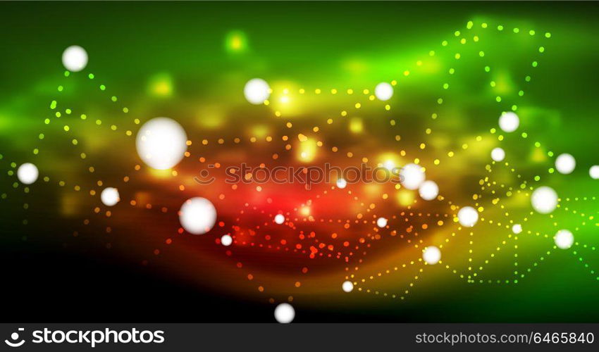 Shiny stars, neon glowing digital connected light dots. Shiny stars, neon glowing digital connected light dots. Vector technology abstract background