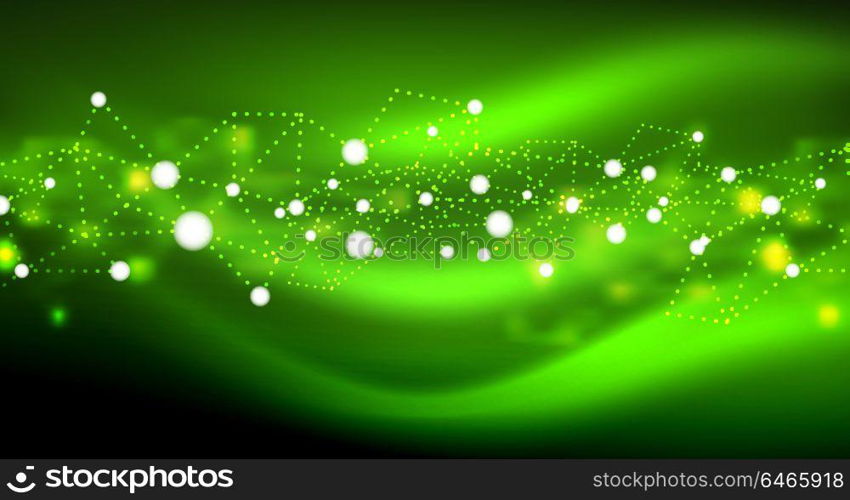 Shiny stars, neon glowing digital connected light dots. Shiny stars, neon glowing digital connected light dots. Vector technology abstract background