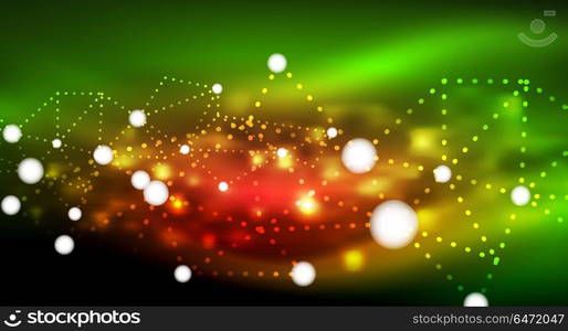 Shiny stars, neon glowing digital connected light dots. Shiny stars, neon glowing digital connected light dots. Vector technology abstract background