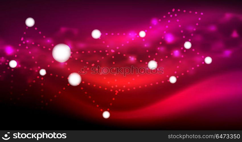 Shiny stars, neon glowing digital connected light dots. Shiny stars, neon glowing digital connected light dots. Vector technology abstract background