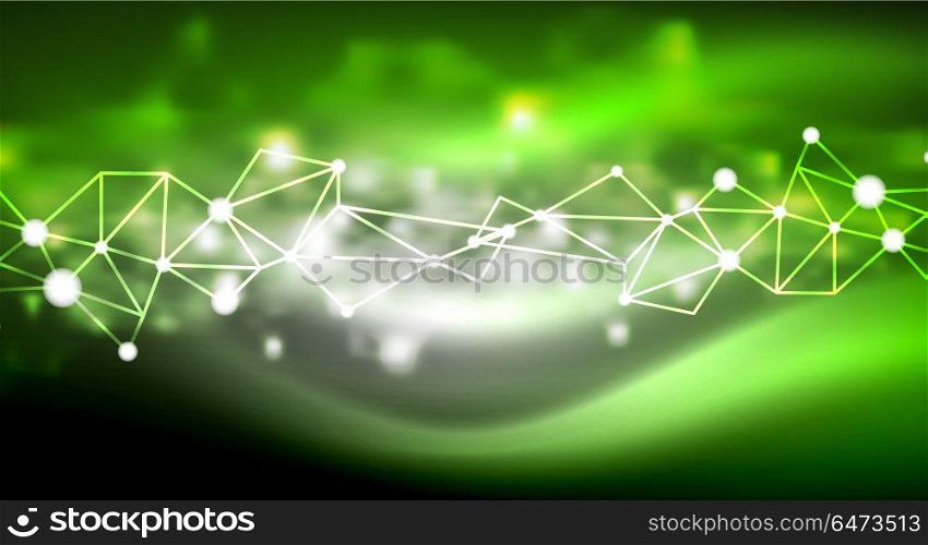 Shiny stars, neon glowing digital connected light dots. Shiny stars, neon glowing digital connected light dots. Vector technology abstract background