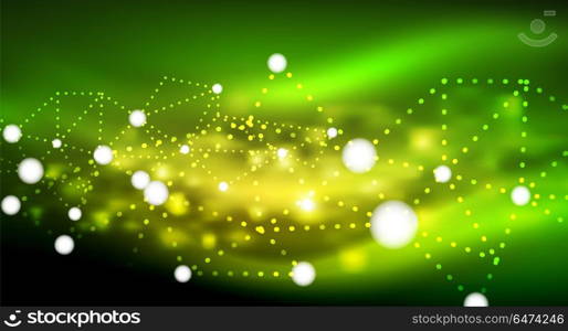 Shiny stars, neon glowing digital connected light dots. Shiny stars, neon glowing digital connected light dots. Vector technology abstract background