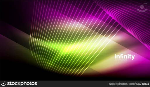 Shiny straight lines on dark background, techno digital modern template. Shiny straight lines on dark background, techno digital modern template. Vector background