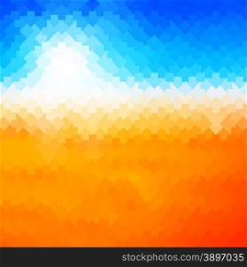 Shiny sun background made of arrow pattern tiles