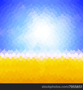 Shiny sun background made of arrow pattern tiles