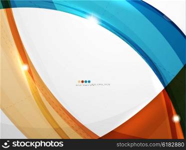 Shiny wave modern motion template. Shiny wave modern motion template - color curve stripes and lines in motion concept and with light and shadow effects. Presentation banner and business card message design template