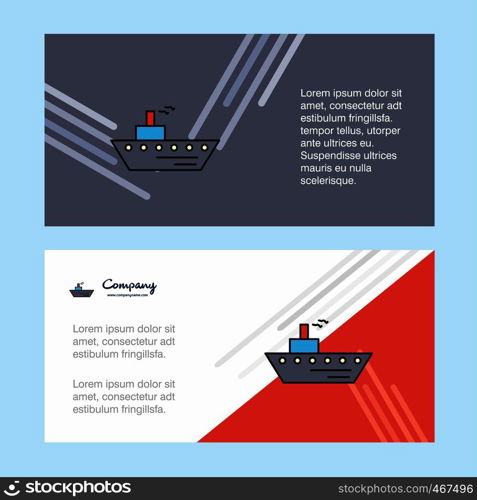 Ship abstract corporate business banner template, horizontal advertising business banner.