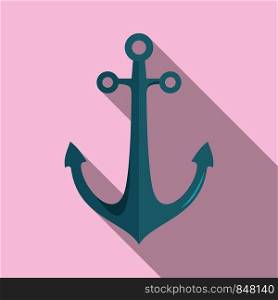 Ship anchor icon. Flat illustration of ship anchor vector icon for web design. Ship anchor icon, flat style