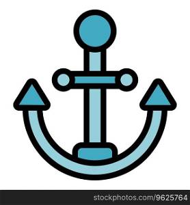 Ship anchor icon outline vector. Guard emergency. Sea coast color flat. Ship anchor icon vector flat
