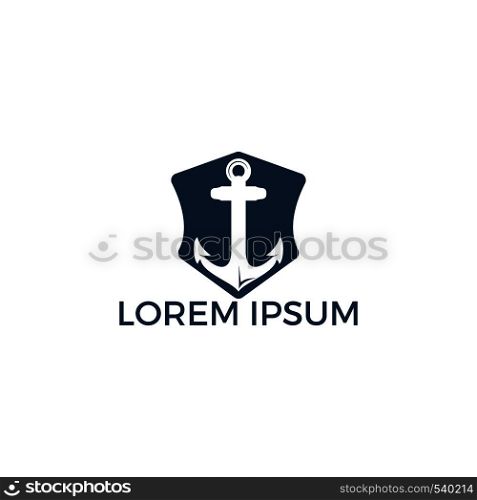 Ship Anchor vector logo design. Vector illustration for marine and heraldry design. Nautical Anchor vector logo design.