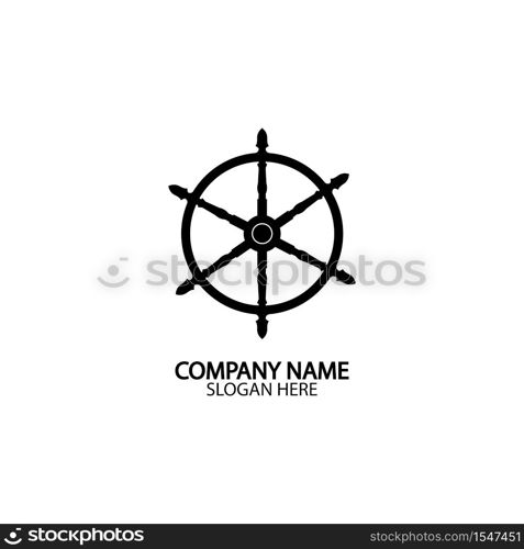 Ship and boat helm steering wheel boat and maritime rudder icon ship steering wheels - vector.