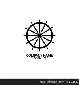 Ship and boat helm steering wheel boat and maritime rudder icon ship steering wheels - vector.