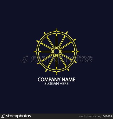 Ship and boat helm steering wheel boat and maritime rudder icon ship steering wheels - vector.