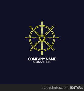 Ship and boat helm steering wheel boat and maritime rudder icon ship steering wheels - vector.