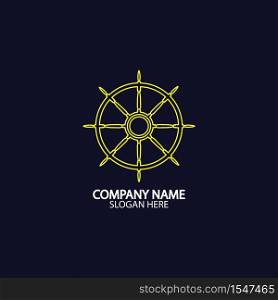 Ship and boat helm steering wheel boat and maritime rudder icon ship steering wheels - vector.