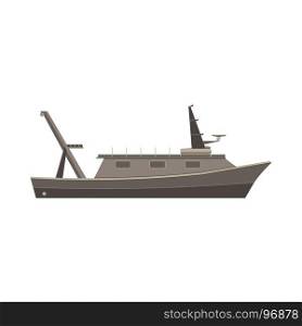 Ship boat vector flat design vessel illustration sea yacht isolated cruise icon large side marine