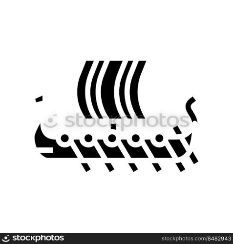 ship boat viking glyph icon vector. ship boat viking sign. isolated symbol illustration. ship boat viking glyph icon vector illustration