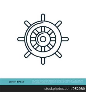 Ship, Boat, Yacht Steer Icon Vector Logo Template Illustration Design. Vector EPS 10.