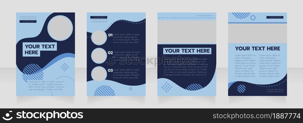Ship cruise blank brochure layout design. Maritime info. Vertical poster template set with empty copy space for text. Premade corporate reports collection. Editable flyer paper pages. Ship cruise blank brochure layout design