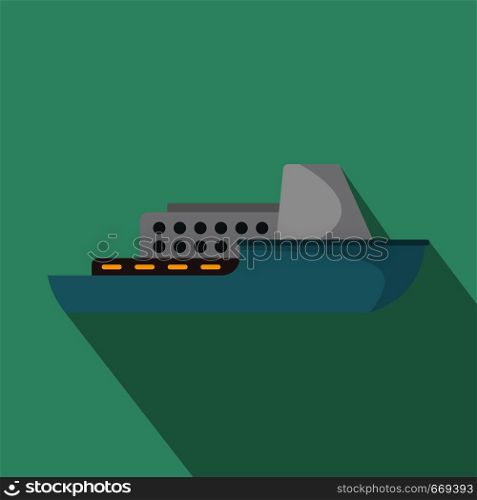 Ship cruise icon. Flat illustration of ship cruise vector icon for web. Ship cruise icon, flat style