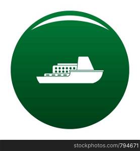Ship cruise icon. Simple illustration of ship cruise vector icon for any design green. Ship cruise icon vector green
