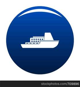 Ship cruise icon vector blue circle isolated on white background . Ship cruise icon blue vector