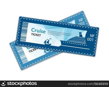 Ship cruise tickets set isolated on white background vector illustration