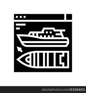 ship design concept marine glyph icon vector. ship design concept marine sign. isolated symbol illustration. ship design concept marine glyph icon vector illustration