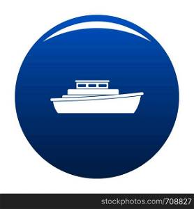Ship design icon vector blue circle isolated on white background . Ship design icon blue vector