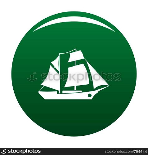 Ship excursion icon. Simple illustration of ship excursion vector icon for any design green. Ship excursion icon vector green