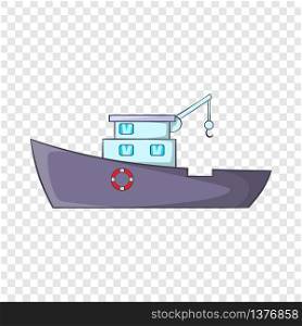 Ship for catching fish icon in cartoon style isolated on background for any web design . Ship for catching fish icon, cartoon style