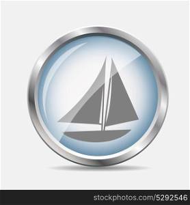 Ship Glossy Icon Isolated Vector Illustration EPS10. Ship Glossy Icon Vector Illustration