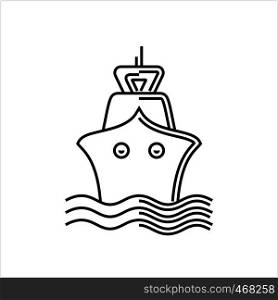 Ship Icon, Boat Icon Vector Art Illustration