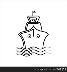 Ship Icon, Boat Icon Vector Art Illustration