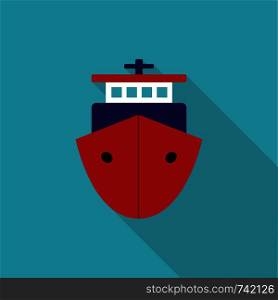 Ship icon in flat style with shadow