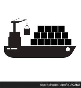 ship icon on white background. boat and logistics sign. transportation and shipping symbol. cargo ship logo. flat style.