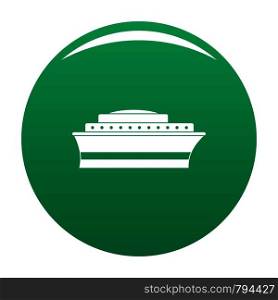 Ship icon. Simple illustration of ship vector icon for any design green. Ship icon vector green