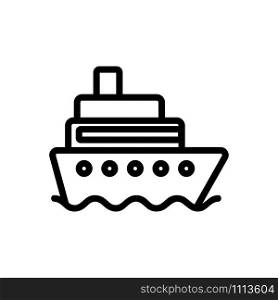 ship icon vector. A thin line sign. Isolated contour symbol illustration. ship icon vector. Isolated contour symbol illustration