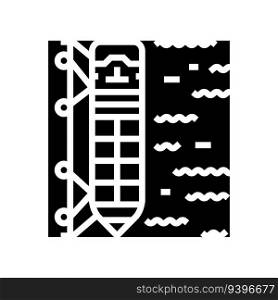 ship mooring marine glyph icon vector. ship mooring marine sign. isolated symbol illustration. ship mooring marine glyph icon vector illustration