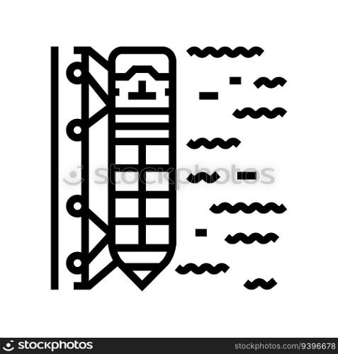 ship mooring marine line icon vector. ship mooring marine sign. isolated contour symbol black illustration. ship mooring marine line icon vector illustration
